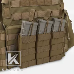 Krydex Modular Triple Magazine Pouch for Rifle Military Shooting Molle Tactical Open Top 5.56 .223 Magazine Pouch Carrier