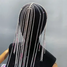 Silver Diamond Nappel Chain Testewwear Wigs Gogo Dance Costumi Women Head Ornament Outfit Accessori per fase XS6855