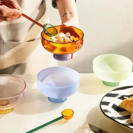 Bowls 300ml Colorful High Borosilicate Glass Dessert Bowl Creative Goblet Shaped Fruit Salad Tableware For Yoghurt Icecream
