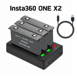 Cameras 1700mAh Insta360 x2 قابلة لإعادة الشحن حزمة البطارية 3 Way Fast Charge محور المحور إكسسوارات الطاقة لـ Insta360 واحد X2 Action Camera