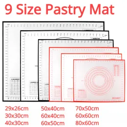 Oversize 80/70/60/30 cm tappetino da forno in silicone rotolando cuscinetto strumenti di pasticceria crepes pasta per pizza tappetini da cucina antiaderente