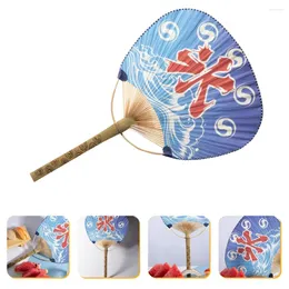 Dekorative Figuren 1PC Japanische Fan Dekor Papierfans Handheld Round Paddle Hand für Hochzeits Geburtstagsfeier Dekoration (Zufallsstil)