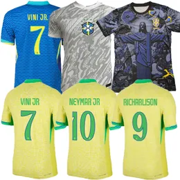 2024 Brezilya Futbol Formaları 24 25 Casemiro L.Paqueta Özel Konsept Richarlison Neymar gömlek Raphinha G.Jesus Vini Jr Rodrygo Kids Kit Futbol Üst Formasyonu