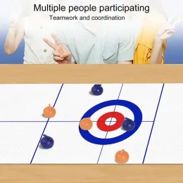 Tabletop Curling Game Indoor Tabletop Curling Mini Shuffleboard Table Game Multifunctional Mini Tabletop Games Family Sports