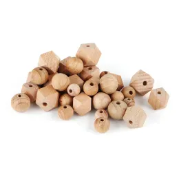 20 pezzi di legno tondo naturale in legno 10/12/14/16 mm Accessori per collana per bracciale per ciucini fai -da -te per perle perle in legno perle