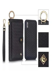 Para iPhone XS Caso da carteira iPhone x Caixa de carteira zíper Purse destacável Magnetic slots Card Slots Dinheiro Caso de couro de bolso FO4038605