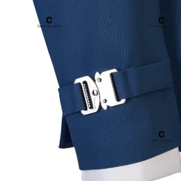 Cenne des Graoom 2022 Nuovi uomini in abiti blu pantaloni 2 pezzi Set di metallo laterale Fibbia Elegante abito da sera da nuca elegante