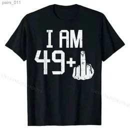 Men's Casual Shirts Mens 49 1 Plus Middle Finger 50th Birthday Gift T-shirt Pattern Cotton Design yq240409