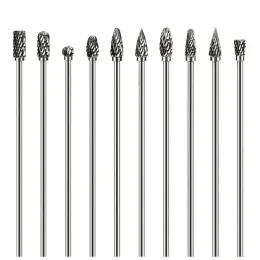 Extra lång 100 mm Rotary Rasp File Carving Grinder Abrasive Tools Carbide Burr Eloy Bits Milling Cutter Borr för Metal Wook