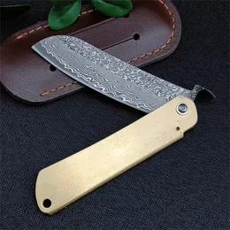 Japanese Higonokami VG10 Damascus Folding Pocket Knife Copper Handle High Quality Outdoor Hunting Survival EDC Tool Gift 3300 4850 535 15535 940 15006