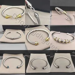 5 -миллиметровый дизайнерский браслет серебряный серебряный скрученный манжетный провод Wire Bangle Женщины мода мужские браслеты очарование женщины дизайнерские ювелирные украшения изысканные простые обручи a6pb