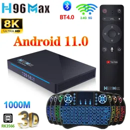 Caixa Novo H96 Max 3566 TV Box Android 11.0 8g+128g RockChip Rk3356 Suporte 2.4g/5g Wifi 8k 24fps 4k Google YouTube H96Max Media Player Player Player Player