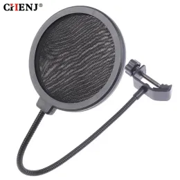 1x Double Layer Studio Microphone Flexible Wind Screen Sound Filter for Broadcast Karaoke Youtube Podcast Recording Accessories