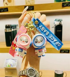 Panda Astronot Keychain Kadın Zarif Yaratıcı Çift Astronotlar Çanta Kolye Araba Ana Zinciri8643133