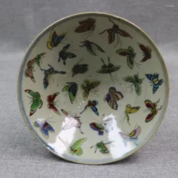 Decorative Figurines Rare Old Chinese Porcelain Bowl Butterfly Print