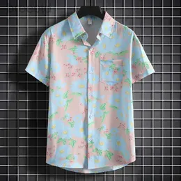 Camicie casual maschile maschile da uomo per cucina per tartaruga da uomo per abbigliamento da spiaggia - camicia floreale di colore chiaro ed elegante in chiaro 240409