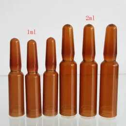 Storage Bottles 100pcs Beauty Salon Use Amber Color 1ML Ampoule Mini Bottle For Serum Eye Mask Essence Make Up Product Skin Care Empty