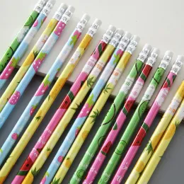 48PCS/LOT Kawaii Fruit Drewniany ołówek Śliczny pióro HB szkic rysunek malarstwo papiernicze studenckie biuro szkolne
