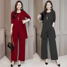 Abiti da donna abito da donna a tre pezzi set New Solid Solid Solid Long Tracksuits Suit Suit Summer Sone Sone Elegant Suit da donna