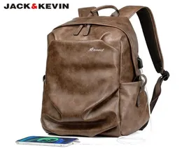 Jackkevin Brand Men039s Retro Leather Backpack Large Capacity School Bag Antitheft Travel Backpack For Men Laptop Backpack Bag7350384