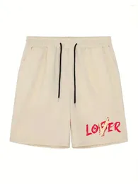 Men's Shorts 2024 Loser Or Lover Print Summer Casual Loose Wear Elastic Waist Drawstring