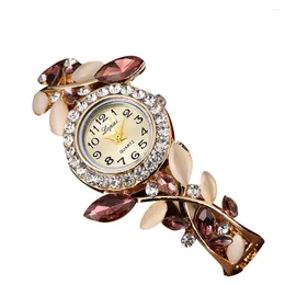 Pulseira Pulseira Mulheres relógios Moda Quartz Crystal Rhinestone Watch Ladies Casual Dress Wrist