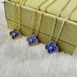 Vancellef halsband hänge halsband älskar klöver designer charm för kvinnor lätt lila sten diamant goth segeloon syster val moesanit kedja