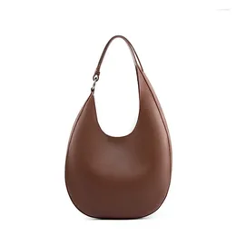 Evening Bags 2024 Shaped Crescent Bag Semi-circle Shoulder Armpit Women's Leather Crossbody Tote