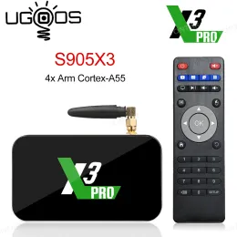 ボックスUGOOS X3 PROスマートテレビボックスAMLOGIC S905X3 DDR4 ANDROID 9.0 X3 CUBE X3 PLUSサポートデュアルWIFI 1000Mメディアプレーヤーvs TOX1