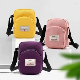 Bolsas de ombro Casual Crosualbody Messenger para Women Street Soft Telephone Nylon Zipper Bolsa