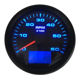 Ny typ Auto Instrument Panel Tachometers Mätare 0-6000 rpm Rev-räknare 85mm Tachs Speed ​​Ratio med timmätare för bilbåt RV