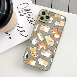 Corgi Cute Dog Animal Phone Case Matte Transparent na iPhone'a 14 11 12 13 Plus Mini Pro Max Cover