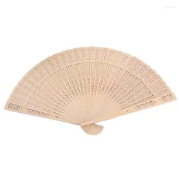 Decorative Figurines Sandalwood Scented Hand Fan Foldable Wooden Wedding Favors Baby Shower