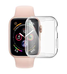 360 Tam Ön Kavisli Kenarlar Şeffaf Kılıflar Apple Watch Iwatch Serisi 2 3 4 5 6 7 41mm 2879288 için Ekran Koruyucu ile Temiz Yumuşak TPU
