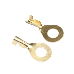 100Pcs 3.2-6.2mm Non-insulated Ring Cable Lugs Terminals Assorted Naked Connector Wire Cable Connectors Brass Terminals Kit