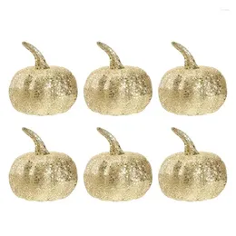 Dekorativa blommor 6 PCS Artificial Pumpkin Pography Props Flash Toy Halloween Party Decor Simulated Fake Christmas Ornament Model