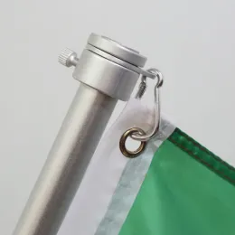 50LB 2Pcs Aluminum Alloy Flagpole Ring with Carabiner Hook Rotating Flag Mounting Kit