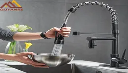 Blackend Spring Kitchen Faucet вытянуть боковой распылитель с двойной ручкой для одной ручки смеситель смеситель для крышки раковина 360 вращение кухонные смесители7114399