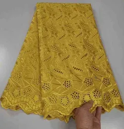 Tyg Beautifugold African Swiss Dry Cotton Sets Handmade 5 Yards Nigerian Voile Lace Fabric For Wedding Dress Sewing J220909711645558