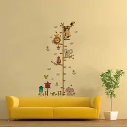 Relógios de parede Destino de altura do animal decalque decalque removível Padrões de crescimento de padrões de crescimento adesivos murais (colagem grátis)