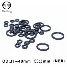 Anello di gomma da 20 pc/lotto NBR SEIL ON RING CS3MM OD31/32/33/34/35/36/37/38/39/40*3 mm Sigillo O-ring Nitrile Nitrile Anelli Olio Rondella