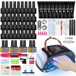 Vestidos Conjunto de unhas Lâmpada de unha UV Lâmpada de unha para manicure Fast Extension Gel Gel Polishish Kit Varnica