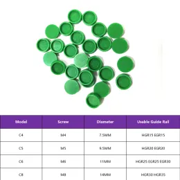 Copertura di polvere 50pc Castino verde Tappo di plastica per HGR15 HGR20 HGR25 HGR30 HGR35 Guide di binario lineare CNC Parti CNC M4 M5 M6 M8