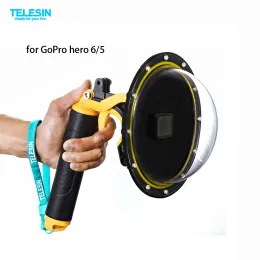 أكياس Telesin 6 Dome Port Case Housing for GoPro Hero 5 Black Hero 6 Trigger Dome Cover Cover Cover Cover Cover Lens