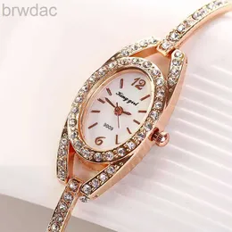 Relógios femininos Top Brand Women Bracelet Watch Ladies Aço inoxidável Relógios Finos de Star Diamond Wristwatch Relógio Bracele 240409