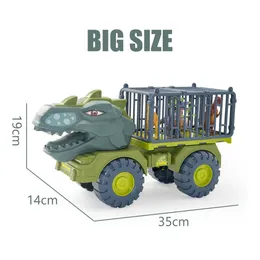 ホビーラジコンカー Dino Robot Toy Car Transporter Truck Playset: Tyrannosaurus Rex
