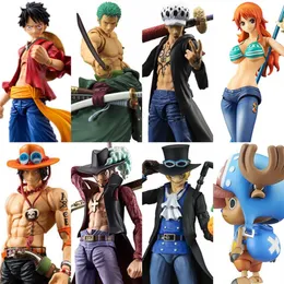 메가 하우스 가변 액션 영웅 원 조각 Luffy Ace Zoro Sabo Law Nami Dracule Mihawk PVC 액션 피겨 수집 가능한 모델 장난감 T208629868