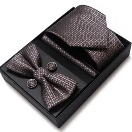 Business Mens Tie Bow Set Caixa de presente 6 Office High -End Wedding Celebração Tie formal240409