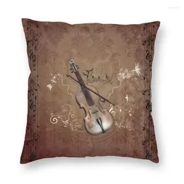 Note musicali di violino cuscino copre la decorazione del divano musicista regalo quadrato 45x45cm