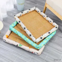 Katzenbetten Möbel Haustier Katze Schlafmatte Sommerkühlung Nest Welpe Teddy Rattan gewebtes Bett für Katzen kleine mittelgroße Hunde Kätzchen Kissen Kissen